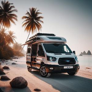 Ford Transit camper van, van life at the beach (4)